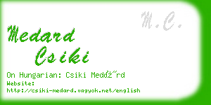 medard csiki business card